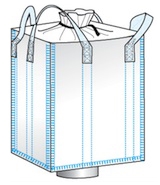 Duffle Top/ Funnel Bottom FIBC Bulk Bag-35" x 35"x 46"- 50 Pack